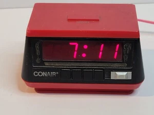 Vintage 1980s Conair High Energy Fashion Alarm Clock #CL1001 Red Analog Missing - Picture 1 of 6
