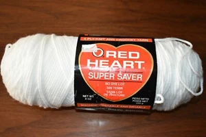 Red Heart Yarn 311 White Acrylic 8oz No Dye Lot - Picture 1 of 6