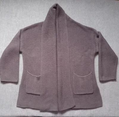 Poetry Womans 100% Cotton Charcoal Gray Wrap  Sweater Cardigan Size  M 8/10 - Image 1 of 4