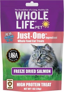 Whole Life Pet Just One Salmon Freeze Dried Cat Treats - 1 Ounce (Pack of 1) - Picture 1 of 7
