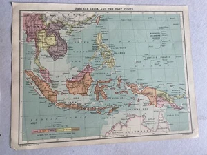 India E Indies Indian Empire Physical Map 1917 Prof Meiklejohn Bartholomew Atlas - Picture 1 of 4