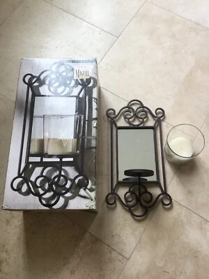 San Miguel Vista Wall Sconce Rustic Finish Iron With Mirror And Etched Glass - Image 1 of 4