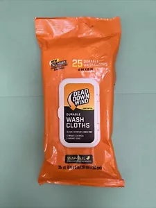 Dead Down Wind Durable Wash Cloths Unscented 25ct Snap Seal - Picture 1 of 2