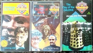 3 x Dr Who VHS Jon Pertwee - Spearhead, Claws of Axos, Day of the Daleks vgc - Picture 1 of 4