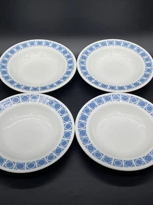 4 Royal Tuscan Charade metallisierte Bone China Schalen mit Rand Pasta Suppe Wedgwood - Bild 1 von 10