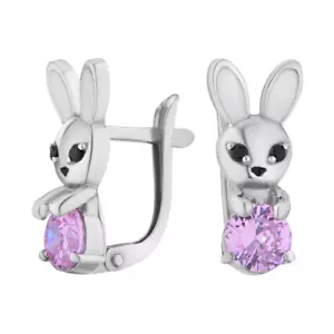 Orecchini bambina orecchini argento 925 gioielli bambini zirconi smalto gioielli veri - Foto 1 di 5