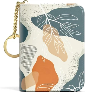 Credit Card Holder, Small RFID Wallet Slim Leather Card Organizer Case with Zipp - Picture 1 of 12