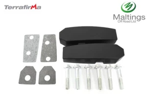 TERRAFIRMA WINDSCREEN BRACKET SET BILLET ALUMINIUM GA1142B BLACK FITS DEFENDER - Picture 1 of 1