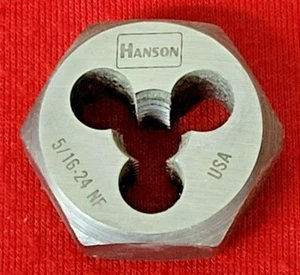 5/16-24 NF X 1" Hex Die Irwin Hanson 6529 Rethreading Carbon Steel USA - Picture 1 of 6