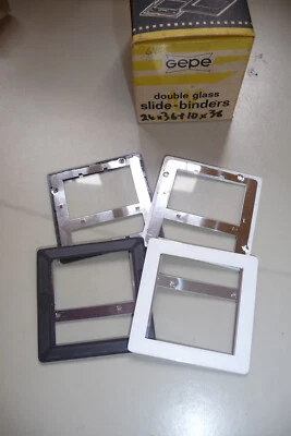 Slide mount Frames double glass GEPE 2x2" 24x36mm & 10x36mm  35mm film x20  .U6 - Image 1 of 3