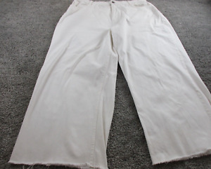 Princess Highway Pants/Trousers 16 W34 L24 Flared Wide Mid Rise Cotton Frayed