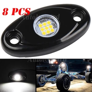 Luces de roca LED blancas 8 vainas para camión todoterreno Jeep SUV JK XJ UTV ATV TJ RZR - Imagen 1 de 11