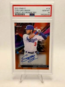 2021 Topps Finest #FACB Cody Bellinger /25 (Orange Auto) (PSA 10) - Picture 1 of 2
