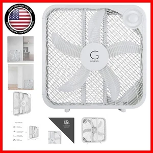 Stylish 20-Inch Box Fan - High Velocity with Safety Features for Indoor Comfort - Picture 1 of 9
