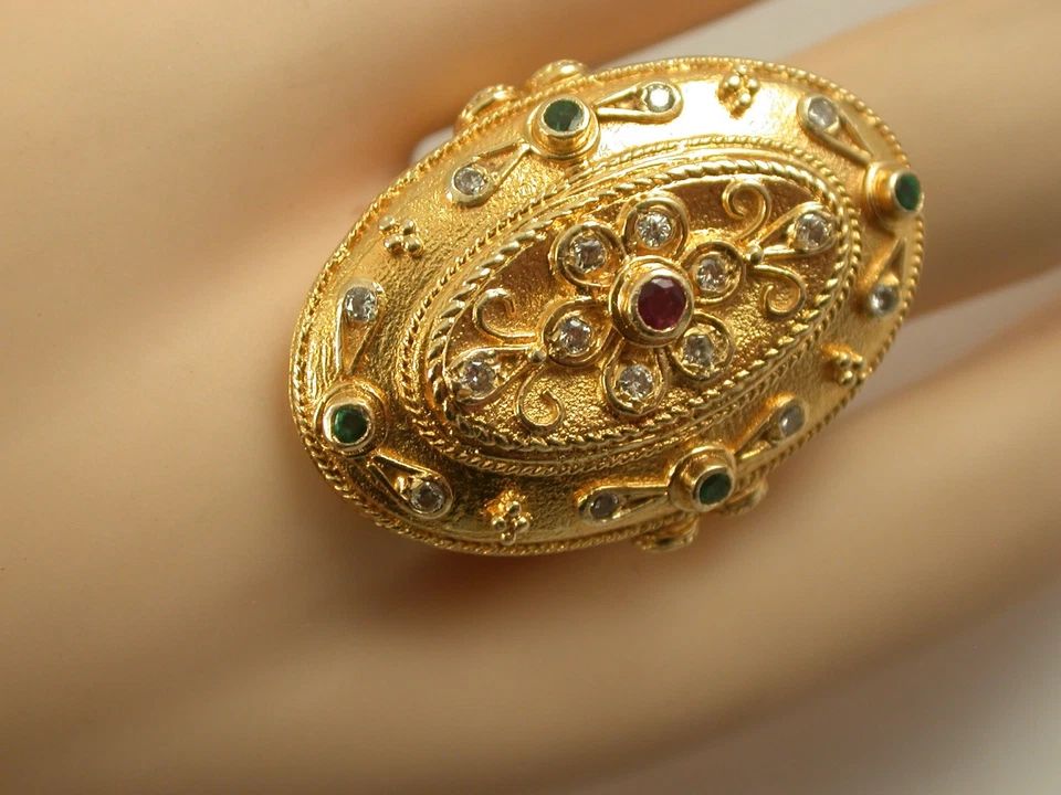 schwerer orientalischer Ring Gelbgold 750 - Bild 1 von 4