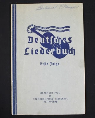 1934 German Song Book Deutsches Liederbuch 1st Edition Booklet Lyrics & Music - Image 1 of 4