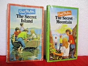 Enid Blyton bulk lot x 2 vintage pb THE SECRET ISLAND THE SECRET MOUNTAIN 1980 - Picture 1 of 7