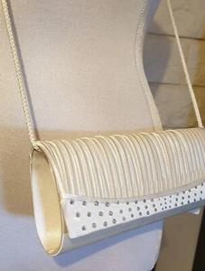 Handtasche Braut Creme weiss Strass neu - Bild 1 von 3