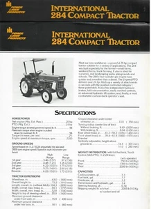 2- ESPECIFICACIONES TRACTOR COMPACTO INTERNACIONAL 284. HOJAS AD-32517-F1 - Imagen 1 de 3