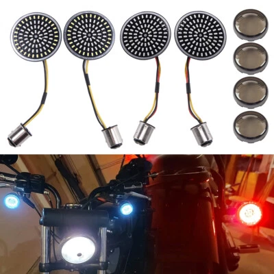 Luz intermitente de señal de giro de freno LED 4 PIEZAS 1157 para Harley Softail Blackline Slim Foto 1 de 4