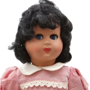 Vintage aprox. Muñeca niña de ojos coquetos de plástico duro Athena Italia años 60 marcada 13" - Imagen 1 de 10