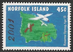 Isla Norfolk #716 (A178) En muy buen estado sin montar o nunca montada - 2000 45c Arte Infantil/Milenio - Imagen 1 de 1