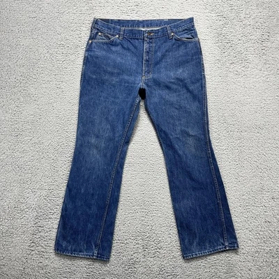 Jeans de Colección Roebucks Para Hombres 36x30 Denim Desteñido Lavado Recto Sears Años 70 Scovill Cremallera Foto 1 de 4