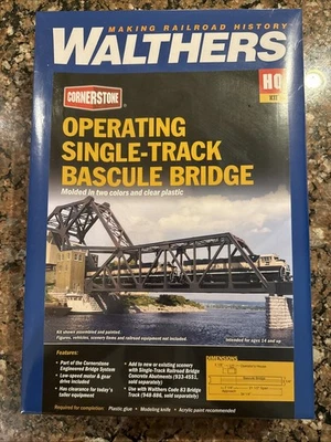 Walthers 933-3070 Operating Single-Track Bridge Kit HO Scale Train - Image 1 of 2