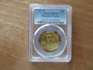 2009-W MS-70 Margaret Taylor Gold $10 Commemorative PCGS Cert. Mint Perfect - Picture 1 of 2