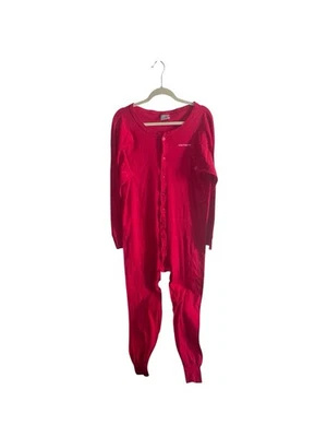 Traje de Unión Térmica Rojo Hecho en EE. UU. XXL 100 % Algodón Botón Solapa De Colección Foto 1 de 4