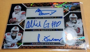 2024 Leaf Trio-Graphic Alan Bowman Ollie Gordon Rashod Owens /3 Auto Autograph  - Bild 1 von 3