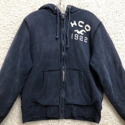 Hollister Hoodie Large Adult Blue Full Zip Sweatshirt Long Sleeve Lined Womens - Image 1 of 4