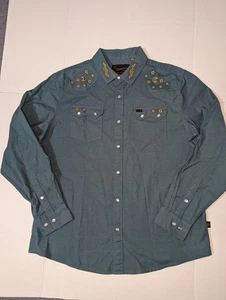 Howler Bros 'Noche De Paz' Crosscut Deluxe Snapshirt Large türkis Western Schlangen - Bild 1 von 22