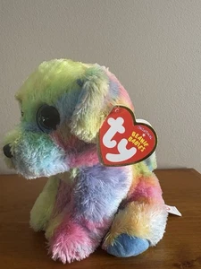Ty Beanie Baby Boos - Max Autism Awareness Day 4/02 Tie Dyed Hund (6 Zoll) Neu mit Etikett - Bild 1 von 5