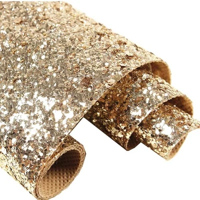 Self Adhesive Champagne Gold Chunky Glitter Wallpaper Sparkle Glitter Wallpap... - Image 1 of 4