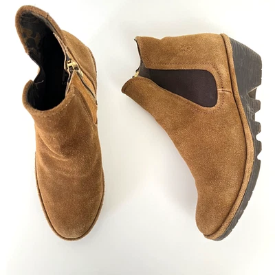 Fly London Botines Phil Camel Aceite Gamuza Lodo Chelsea Botas de Cuña Talla 39 Foto 1 de 4