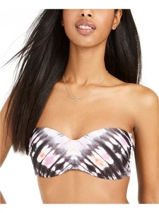 BAR III Women's Black Tie Back Sweetheart Neck Bandeau Swimsuit Top XS - Picture 1 of 3