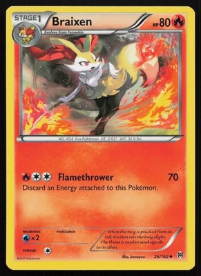 Pokemon Braixen 26/162 XY - BREAKthrough Non-Holo (LP - HP) - Image 1 of 2