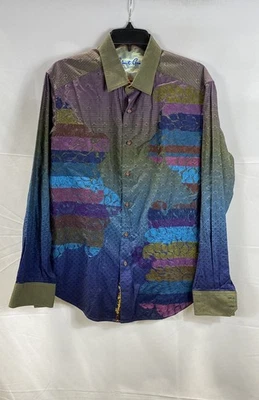 Robert Graham Limited Edition Floral Gradient Button Down Shirt Sz M - Image 1 of 4