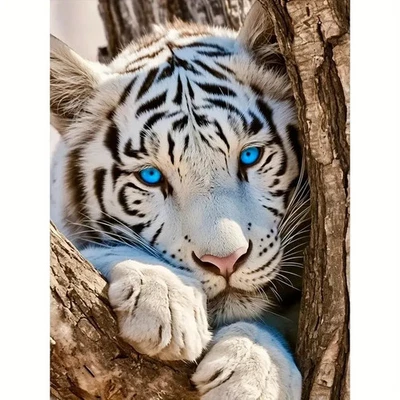 5D Tiger Diamond Art Embroidery Painting Decor Kits DIY Gifts 30x40 - 4 Versions - Image 1 of 4