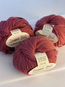 3 Stück Debbie Bliss Cashmerino Aran Garn Farbe #300602 je 50g - Bild 1 von 5