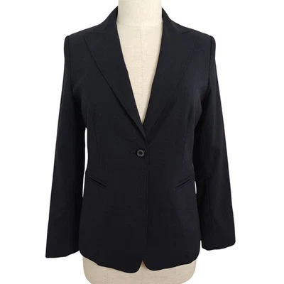 Chaqueta Blazer Max Mara Lana Virgen Seda Pecho Único Talla 8 Azul Medianoche Italia Foto 1 de 4