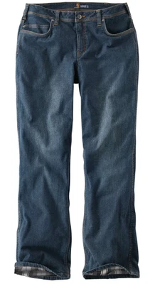 JEANS BOONE FORRADOS DE FRANELA DENIM RELAXED FIT - FRANELA ROJA Talla 12 Damas Foto 1 de 4