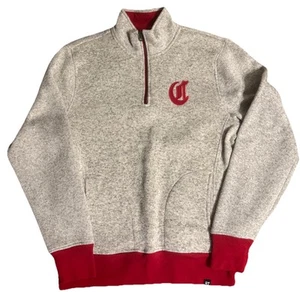 Cincinnati Reds 47 brand grey and red 1/4 zip pull over sweater, Sz- Medium - Picture 1 of 6