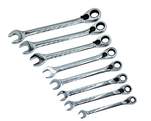Blue Point BOER708 8-Piece Ratcheting Wrench Set SAE Sizes 5/16" To 3/4" - Foto 1 di 15