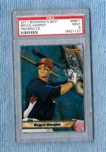 PSA 9 BRYCE HARPER Rookie 2011 Bowman's Best PROSPECTS #BBP1 Nationals Phillies - Picture 1 of 2
