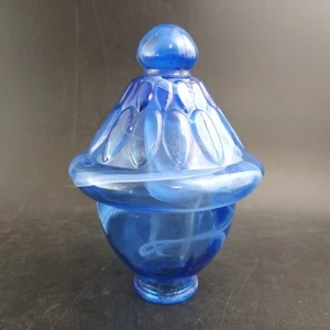 Blue Slag Art Glass Hummingbird Feeder, Glass Body Only, 6"X4" Selling OBO - Picture 1 of 5