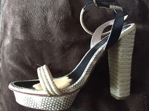 $398 Elie Tahari Women's Leather Espadrille Platform Sandal Shoe 11/41 - Picture 1 of 10