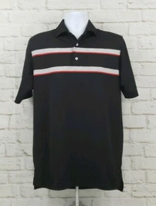 Footjoy FJ Polo Shirt Mens Medium Black Wentworth By Sea NH Lighthouse Adult A25 - Picture 1 of 12