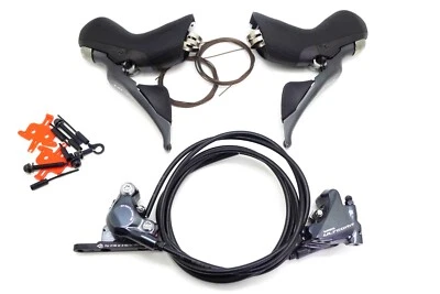 Shimano Ultegra ST-R8025 BR-R8070 2x11 Speed Disc Brake Shift Levers + Calipers - Image 1 of 4